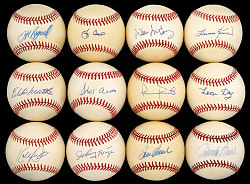 Hall of Fame Single-Signed Baseballs (30) with Hank Aaron, Kirby Puckett & Tom Seaver