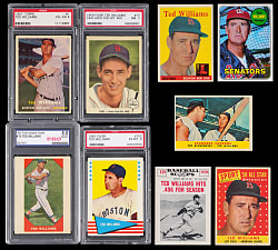 1953-1969 Ted Williams Collection (10) with 1953 Canadian Exhibits #30 & (3) PSA Graded