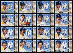 2000 Fleer Greats of The Game Yankees Clippings Game-Used Complete Set (15) Plus One Duplicate with Mickey Mantle