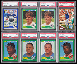 1989-1998 Football Hall of Fame PSA Graded Rookies (8) with (2) 1989 Score Barry Sanders MINT 9