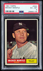 1961 Topps #300 Mickey Mantle PSA EX-MT 6