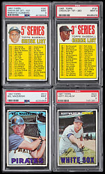 1967 Topps Hall of Fame PSA MINT 9 Collection (4) with #191 Willie Mays & #361 Roberto Clemente Checklists
