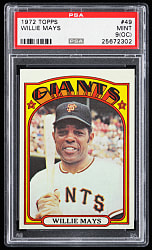 1972 Topps #49 Willie Mays PSA MINT 9 (oc)
