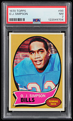 1970 Topps #90 O.J. Simpson Rookie PSA NM 7