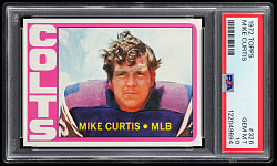 1972 Topps Football #326 Mike Curtis High Number PSA GEM MINT 10 - Population 9