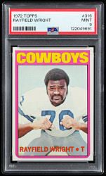 1972 Topps Football #316 Rayfield Wright Rookie High Number PSA MINT 9