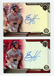 2016 Topps Tribute Bryce Harper Certified Autograph Pair with Red Parallel #/5