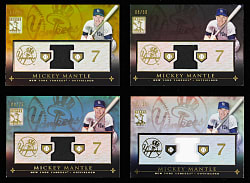 2010 Topps Tribute Mickey Mantle Single Relics (4) with Gold #/25