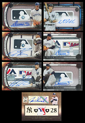 2010-2022 Topps Tribute New York Yankees Logomen & Wash Tag Signed Relic Cards (7) with (6) #1/1