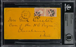 1860s General George A. Custer Signed Envelope - BAS Authentic Autograph