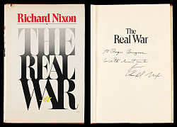 1980 Richard Nixon Signed  "The Real War" Hardback Book with Dust Jacket