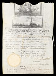 1830 Andrew Jackson & Martin Van Buren Signed Nautical Right of Passage Document - Beckett LOA