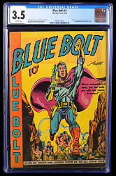 1940 Novelty Press Blue Bolt #3 with Early Joe Simon and Jack Kirby Story/Art - CGC 3.5