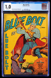 1940 Novelty Press Blue Bolt #5 Joe Simon and Jack Kirby Story/Art - CGC 1.0