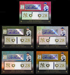 2010 Topps Tribute Joe Girardi Certified Autograph/Single Relic Rainbow (5) with #1/1 Red