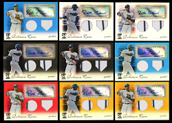 2009 Topps Tribute Robinson Cano Certified Autograph/Dual Relic Rainbow Set Pair (10) with (2) #1/1 Red