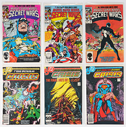 1985-1992 Marvel/DC Comic Books Complete Sets (4) with Marvel Super Heroes Secret Wars & Crisis On Infinite Earths
