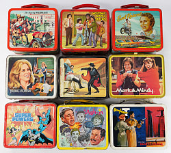 1950s-1970s Lunchbox Collection (23) with Evel Knievel, Bionic Woman & Super-Heroes