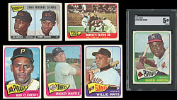 1965 Topps Partial Set (416/598) with (4) Mickey Mantle & #170 Hank Aaron SGC EX 5