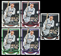 2021 Topps Tribute #60 Babe Ruth Rainbow (5) with #1/1 and #/10 Jersey Matching