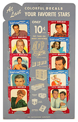 1950s Star-Cal Point of Sale Display with (10) Decals Including Lucille Ball & Dean Martin/Jerry Lewis - Attractive!