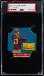 1950 Bread for Health Football Sammy Baugh Bread Label PSA POOR 1