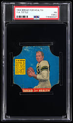 1950 Bread for Health Football Y.A. Tittle Bread Label Rookie PSA POOR 1(mc)