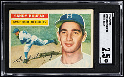 1956 Topps #79 Sandy Koufax White Back SGC GOOD+ 2.5