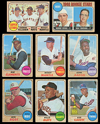 1968 Topps Partial Set (414/598) with Most Major Stars Including Aaron, Bench Rookie, Mantle & Mays