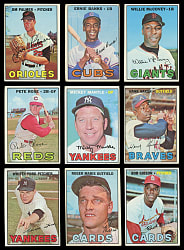 1967 Topps Partial Set (323/609) with (40+) Hall of Famers Including Aaron, Mantle & Rose