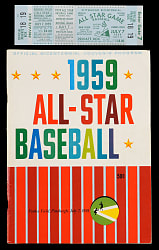 1959 MLB All-Star Game Program & Full Ticket
