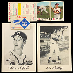 1953-1957 Spic and Span Milwaukee Braves 7x10 Photos Near Set (13/14) Plus (2) 1955 Johnston's Cookies Booklets