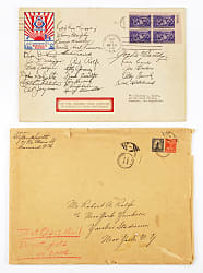 1939 World Champion New York Yankees Team-Signed Baseball Centennial Oversized Envelope with DiMaggio & Dickey