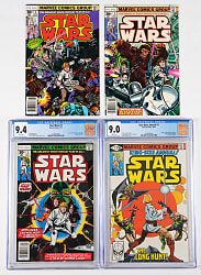 1977-1986 Marvel Star Wars Comic Book Near Complete Run (93/110) with #1 CGC 9.4