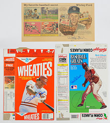 Hall of Famer/Star Signed Advertisements and Food Issue Items (5) with Pete Rose