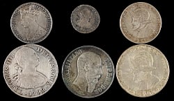 1700s-1900s Foreign Coin Collection (225) with 1792 8 Reales & 1866 Maximilian Peso