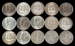 1934-1989 Walking Liberty/Franklin/Kennedy Half Dollar Collection (119) with (74) 90% Silver Coins