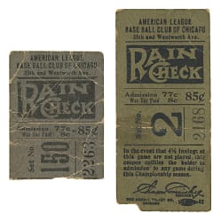 1917-1918 Chicago White Sox Ticket Stub Pair - Black Sox Era