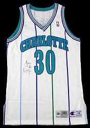 1994-1995 Dell Curry Charlotte Hornets Signed Game-Used Home Jersey