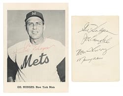 1961-1962 Gil Hodges Signed Pair with Single-Signed Picture Pack Photograph & Multi-Signed Album Page