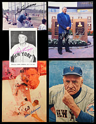 1950s-1990s Autographed Balance of Collection (45) with (35+) Hall of Famers Including Ted Williams, (2) Casey Stengel, George Steinbrenner