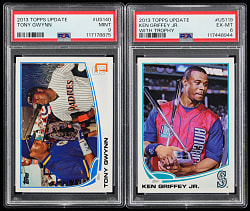 2013 Topps Update Ken Griffey Jr. Super Shortprint PSA Graded Pair with Tony Gwynn
