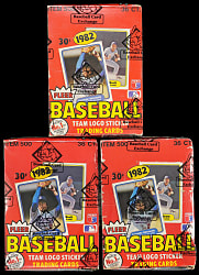 1982 Fleer Unopened Wax Box Trio - All BBCE