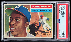1956 Topps #31 Hank Aaron Gray Back PSA NM-MT 8