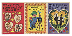 1959 Topps Funny Valentines 3-Card Salesman Sample Panel - Extremely Rare