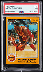 1984-1985 Star Basketball #237 Akeem Olajuwon Rookie PSA NM 7