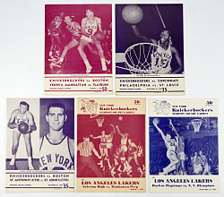 1958-1965 New York Knicks/Madison Square Garden Basketball Programs (5) with (2) Boston Celtics, (2) Los Angeles Lakers
