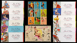 1940s-1950s Pin-Up/Calendar Girl Collection (26) with Display & Uncut Sheet