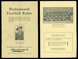 1934 Boston Redskins Professional Football Rules Leaflet with Team and "Lone Star" Dietz Cover Photographs - Very Scarce