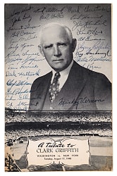 1948 A Tribute to Clark Griffith (Yankees at Senators) Program Signed by (27) with Full JSA LOA